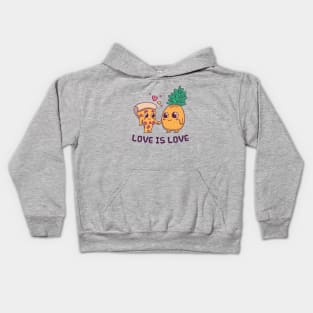 Love is Love Pineapple Pizza // Pride, LGBTQ, Gay, Trans, Bisexual, Asexual Kids Hoodie